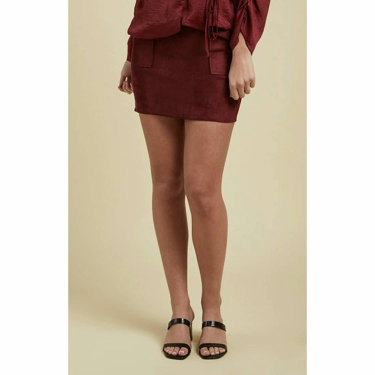 SAGE THE LABEL Ember Skirt in burgundy - women's skirt