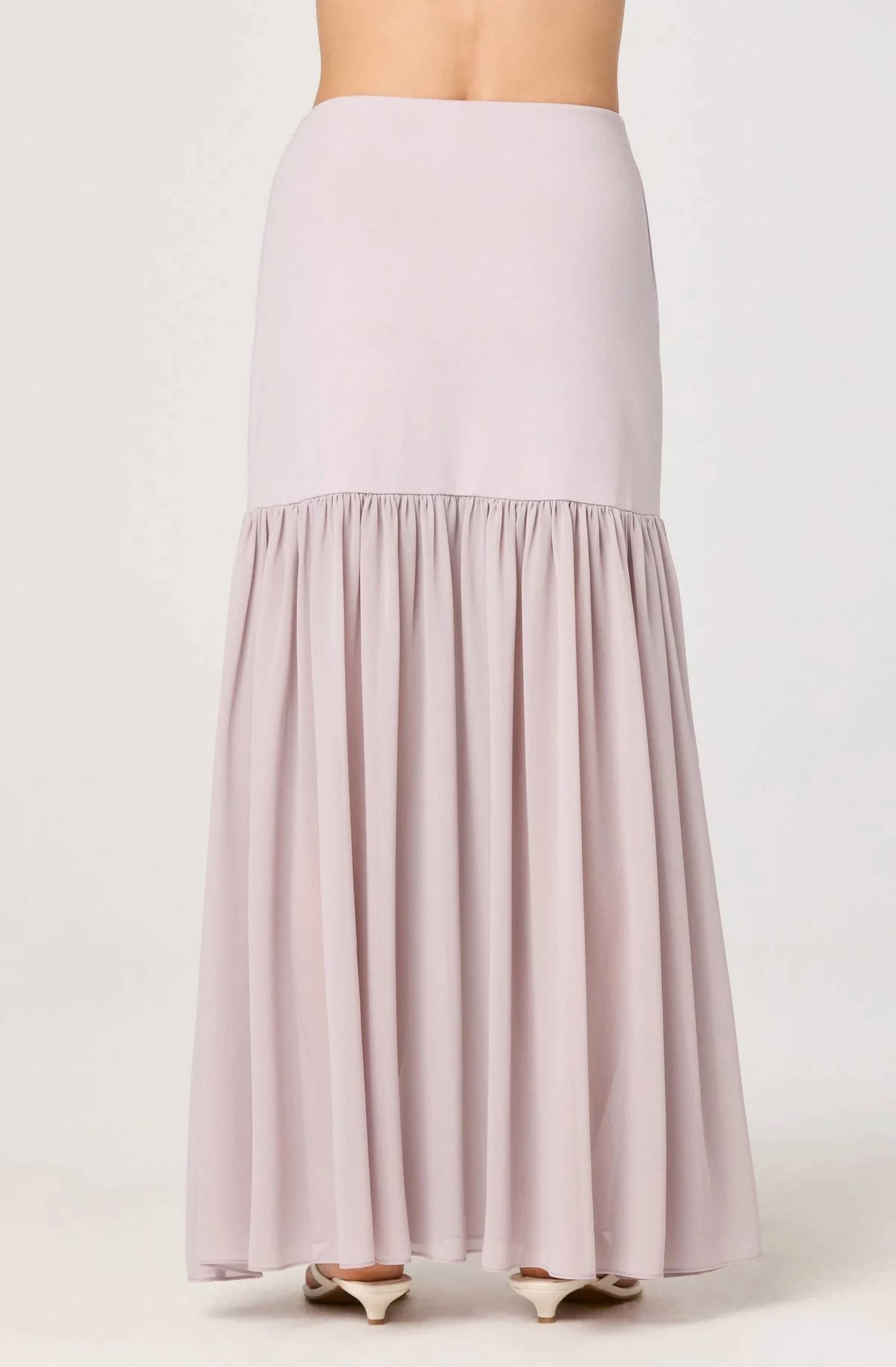 Astr - Aloyse Contrast Gathered Maxi Skirt