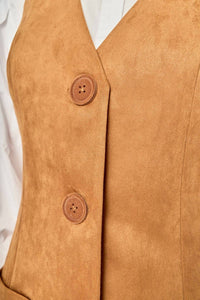 English Factory - Faux Suede Vest Dress