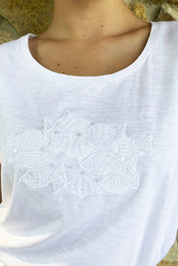 West Indies Wear - Embroidered School of Fish T-Shirt