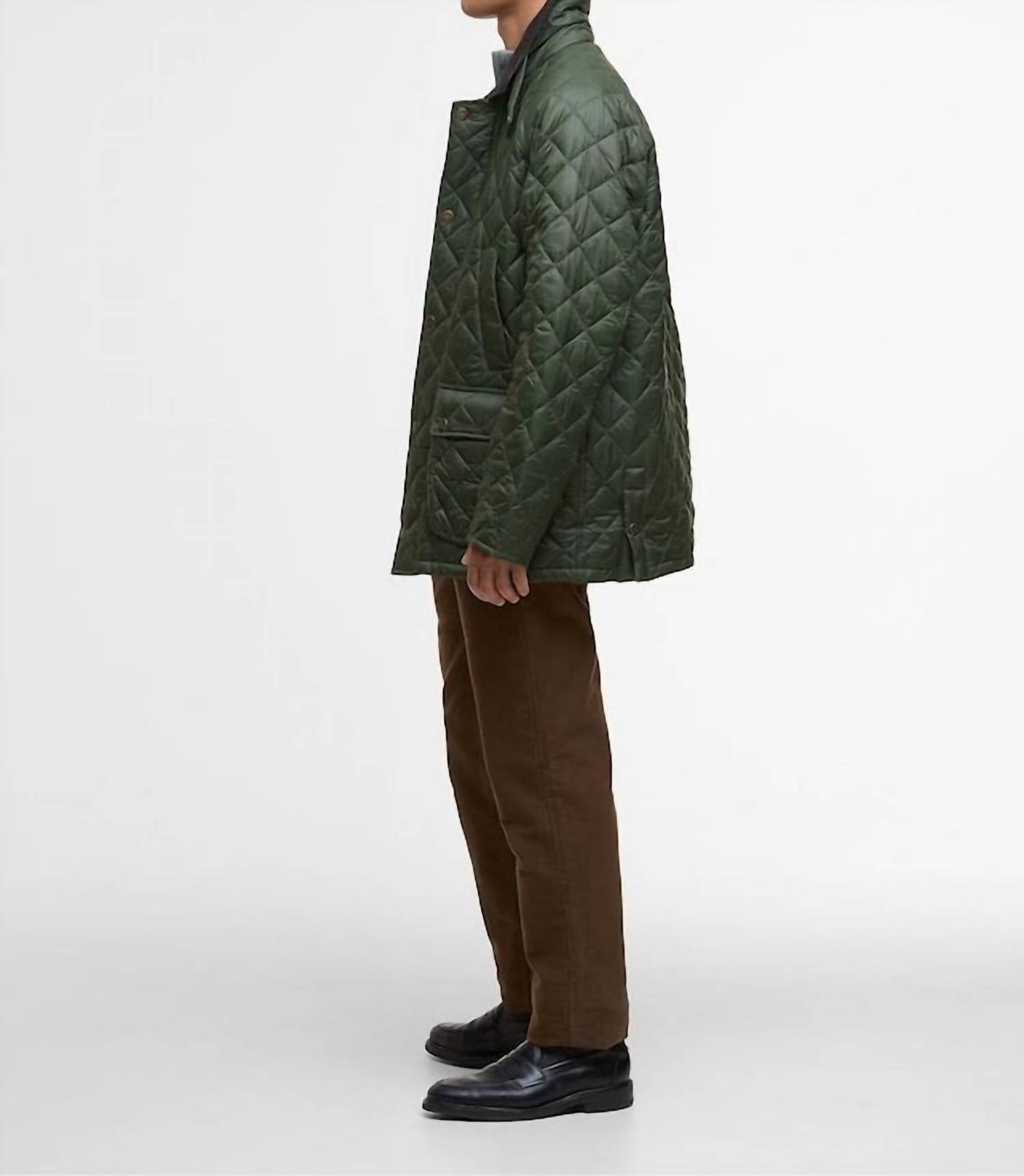Barbour Essential Bedale Quilted Jacket in olive - men's jacket - alternate view