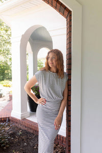 GILLI Monochrome Magic Stripe Skirt and Top Set in black white - women's skirt