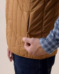 SOUTHERN TIDE Whitemarsh Packable Quilted Vest in hazelnut khaki - men's jacket - view 6