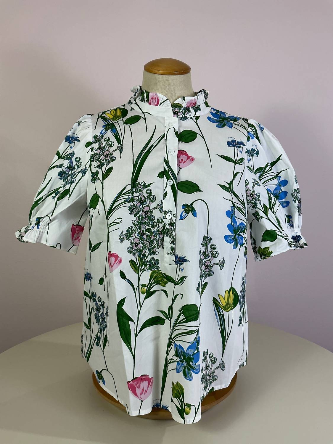 Sugarlips - Clove Garden Floral Puff Sleeve Top