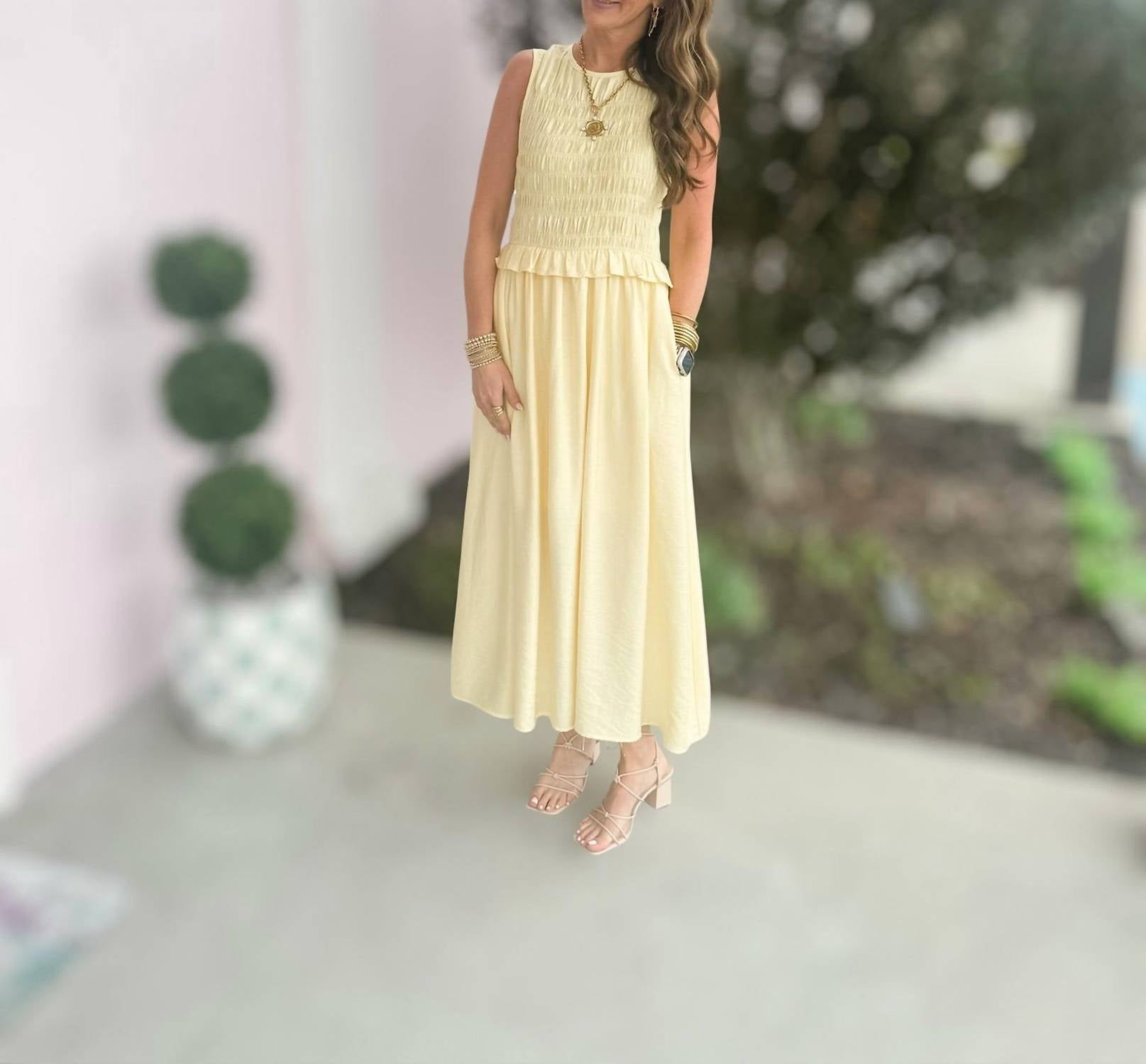 Entro - Smocked Maxi Dress
