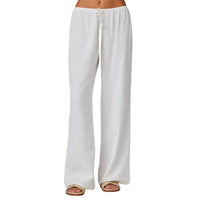Bella Dahl Women's Embroidery Wide Leg Pant in white - women's pants