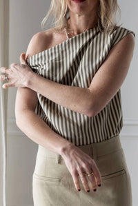 Alysi - Striped Off The Shoulder Top