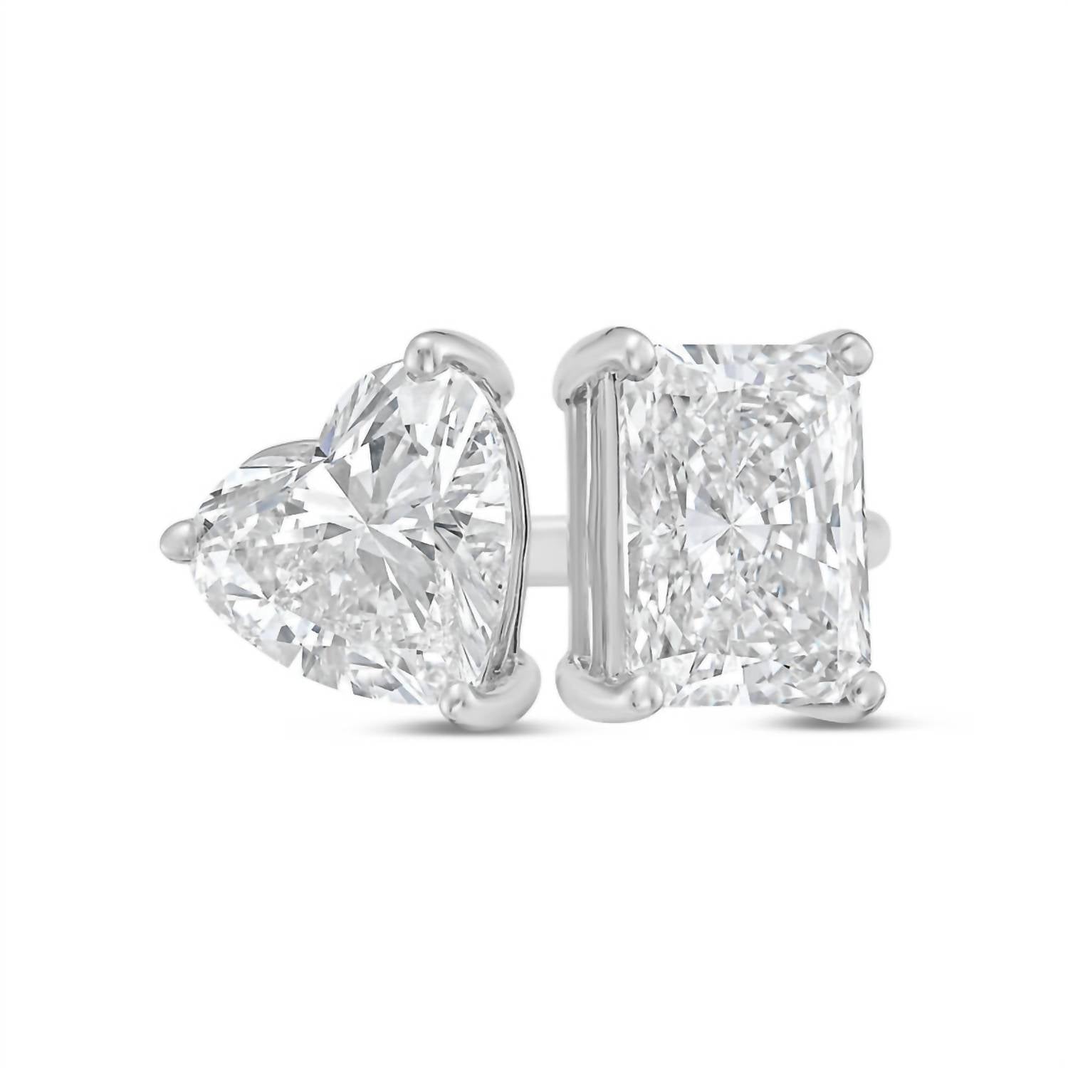 Diana M Jewels - Women's Radiant & Heart Lab-Grown Diamond Fashion Ring (6.00 Ct) - Elegant