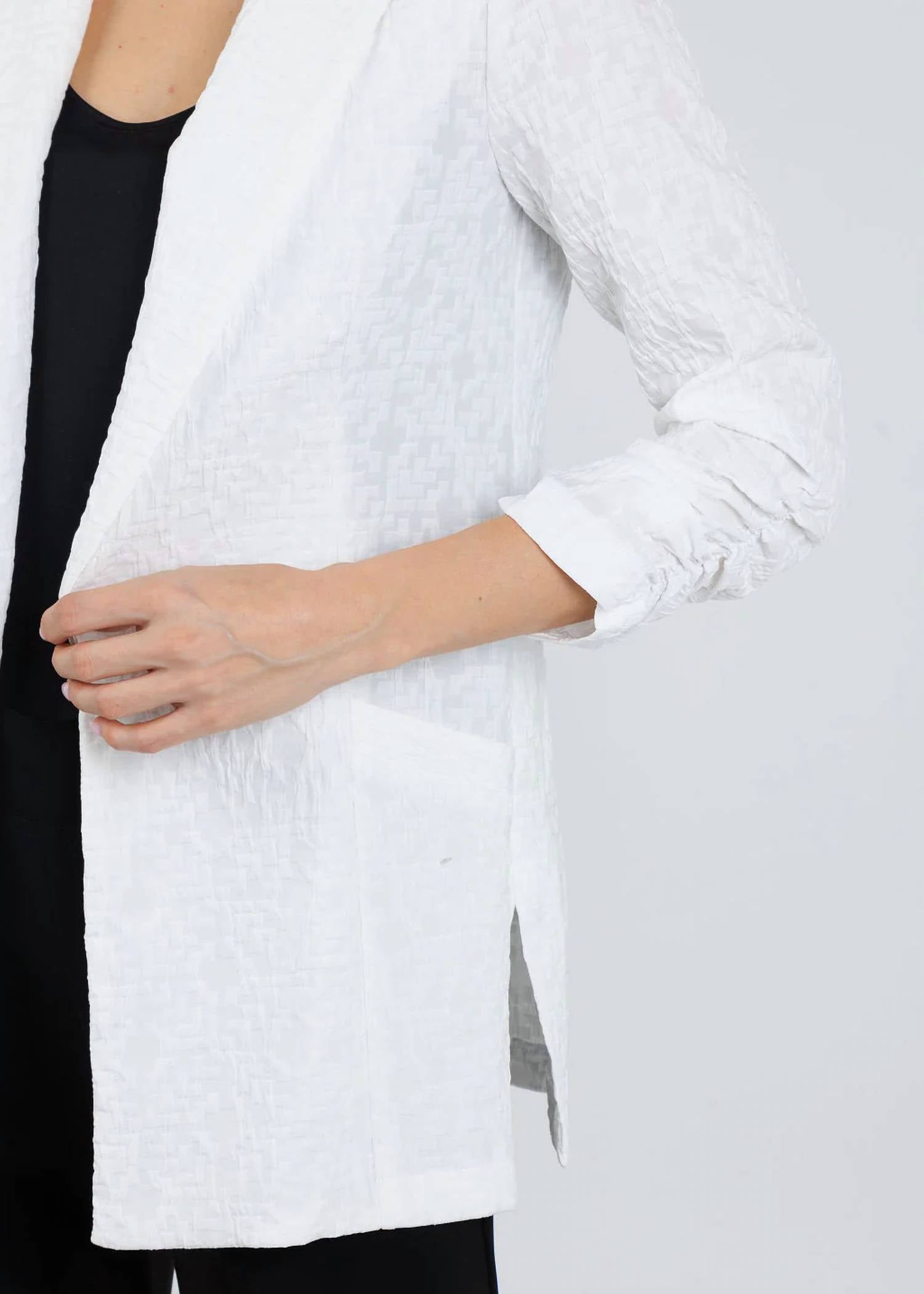 Joseph Ribkoff - Woven Jacquard Texture Boxy Blazer