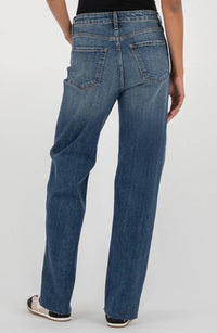 KUT FROM THE KLOTH Sienna High Rise Straight Leg Jeans in wise 1 - women's jeans - detail view