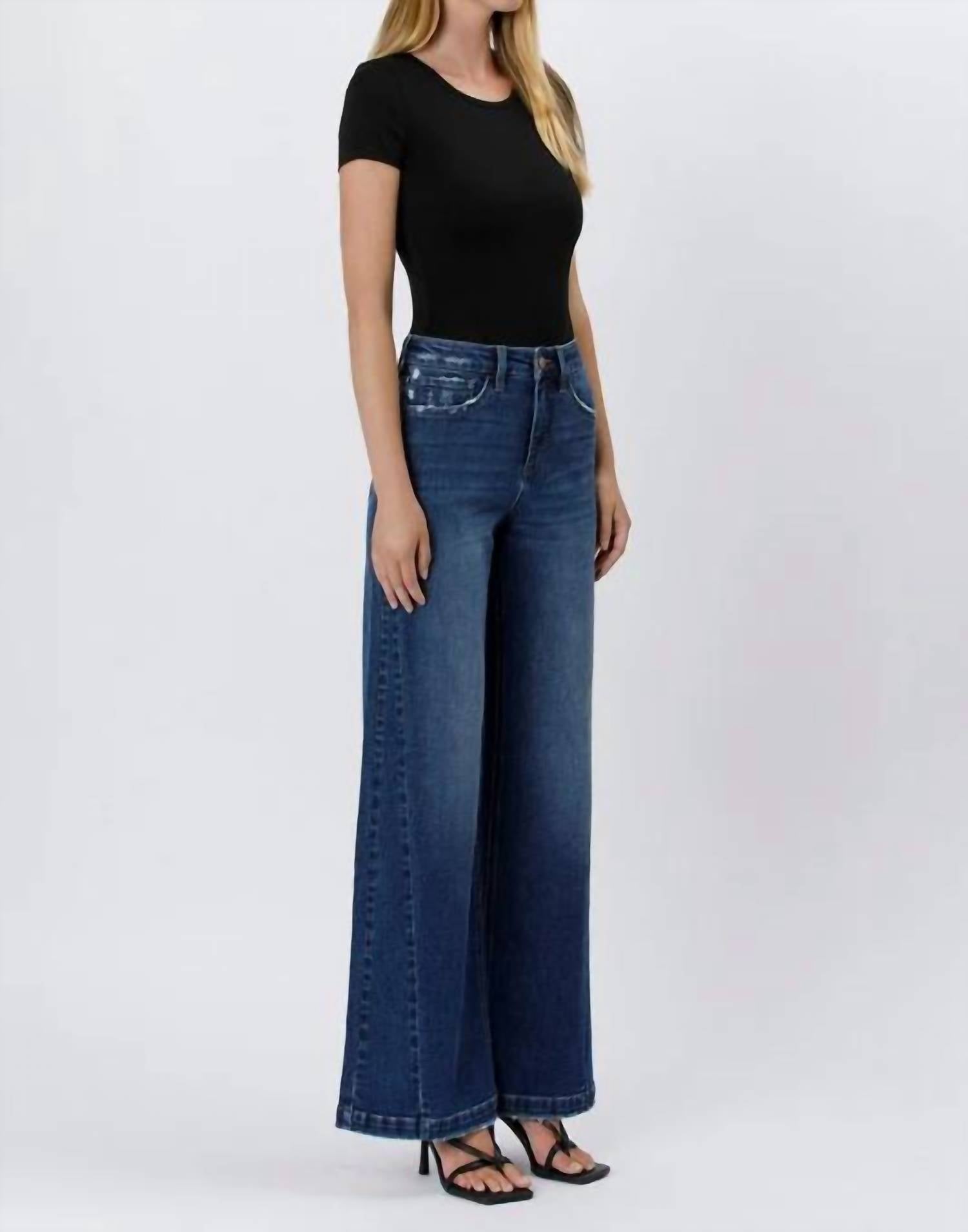Lovervet - Tummy Control High Rise Wide Leg Jeans