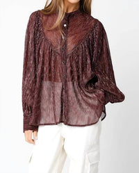 Olivaceous - Selene Metallic Blouse
