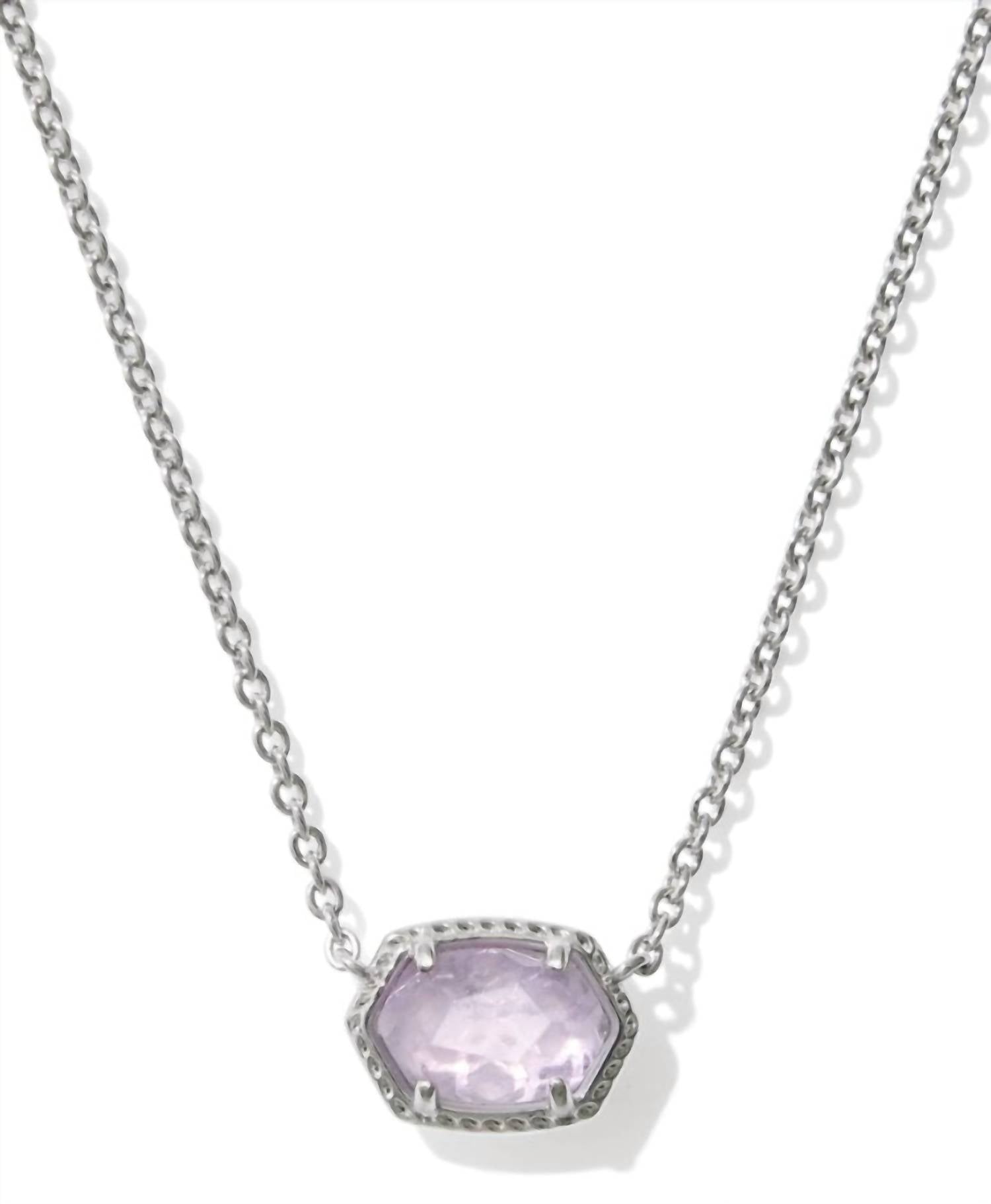 Kendra Scott Women's Daphne Frame Short Pendant Necklace in rhodium purple amethyst - women's jewelry