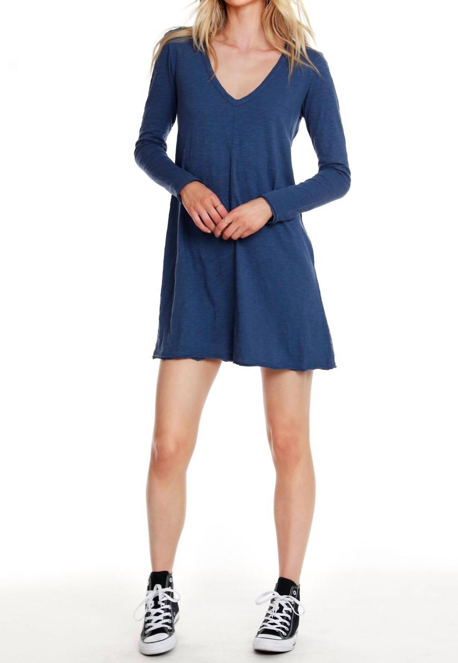 Bobi - Long Sleeve V-Neck Dress