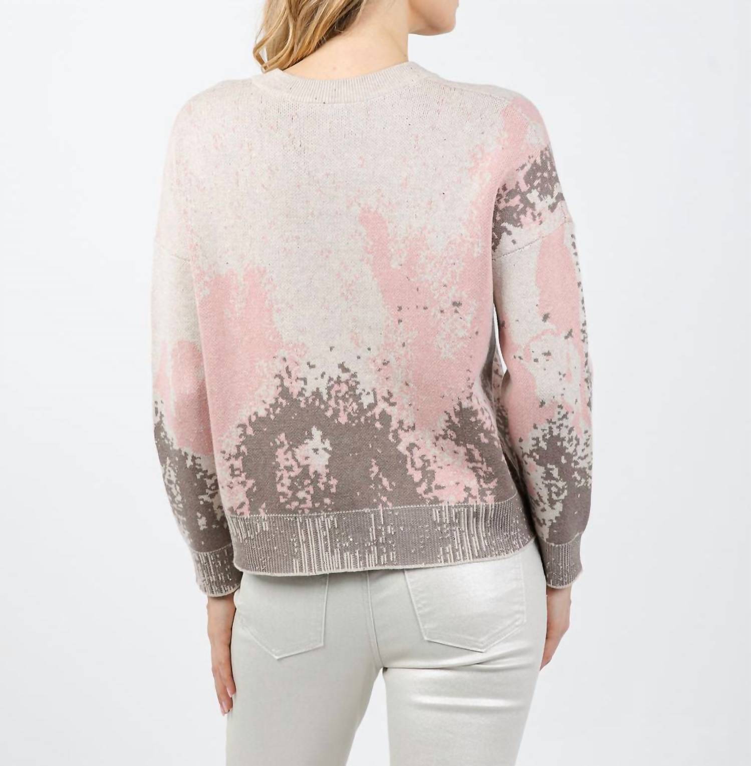 Kinross - Sequin Jacquard Vee Sweater
