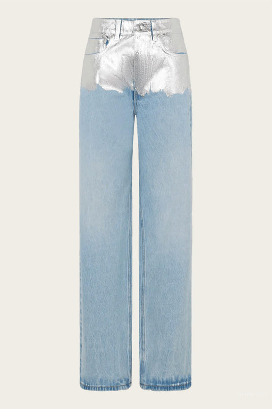 Rabanne - Metallic Baggy Trouser Denim