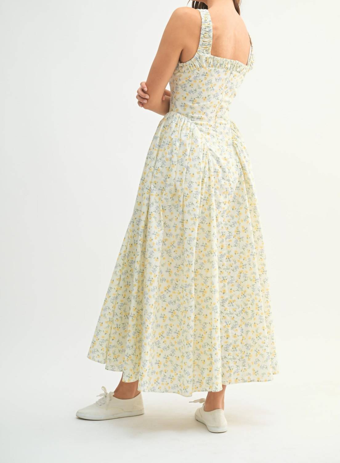 Mable - Floral Print Ruched Dress