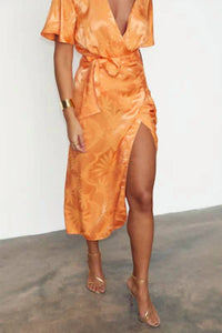 never fully dressed Pammy Palm Dress in orange - women's dress - detail view