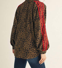Jodifl Leopard Print With Stripe Detail in brown - women's sweater - alternate view