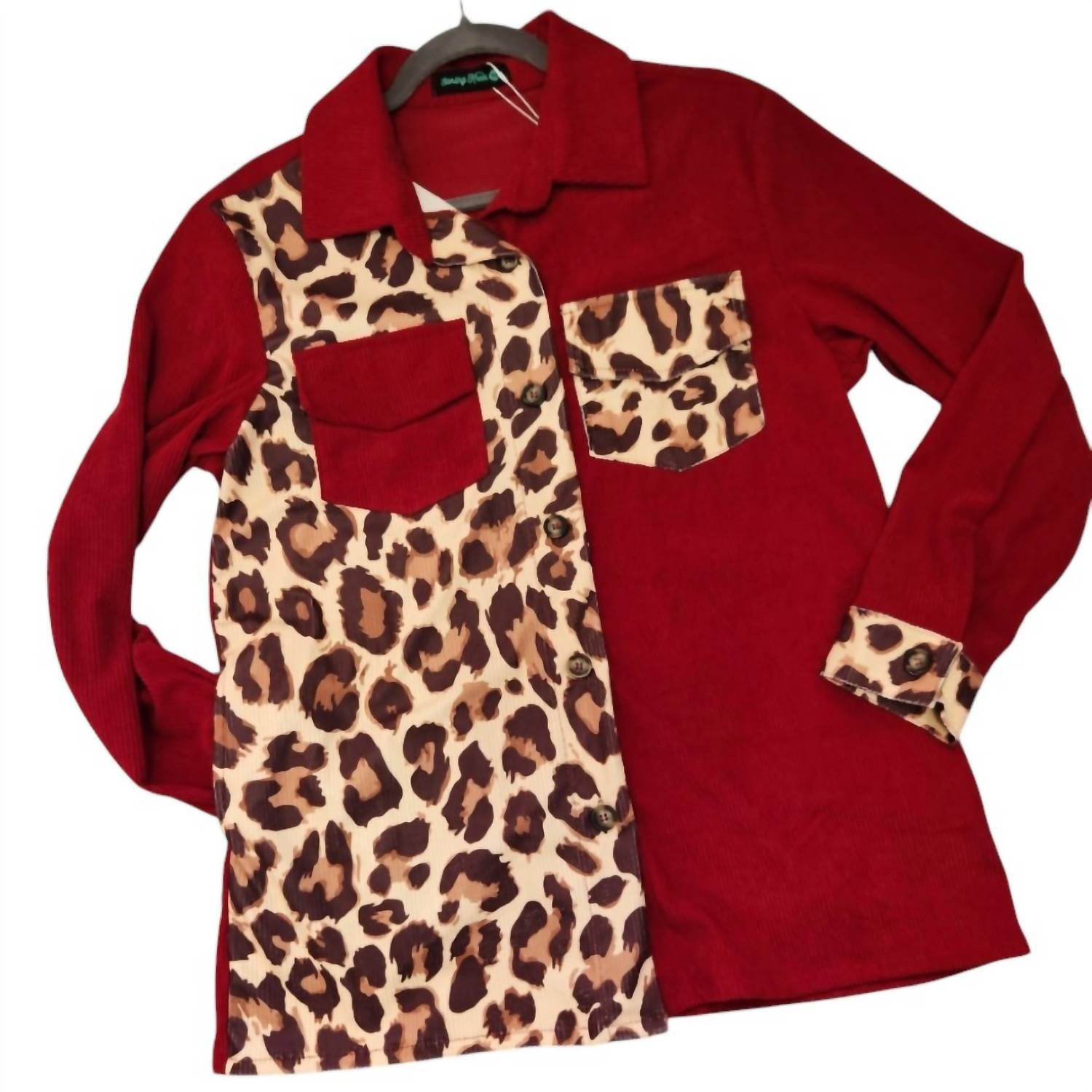 Sterling Kreek - Women's Leopard Patchwork Shacket