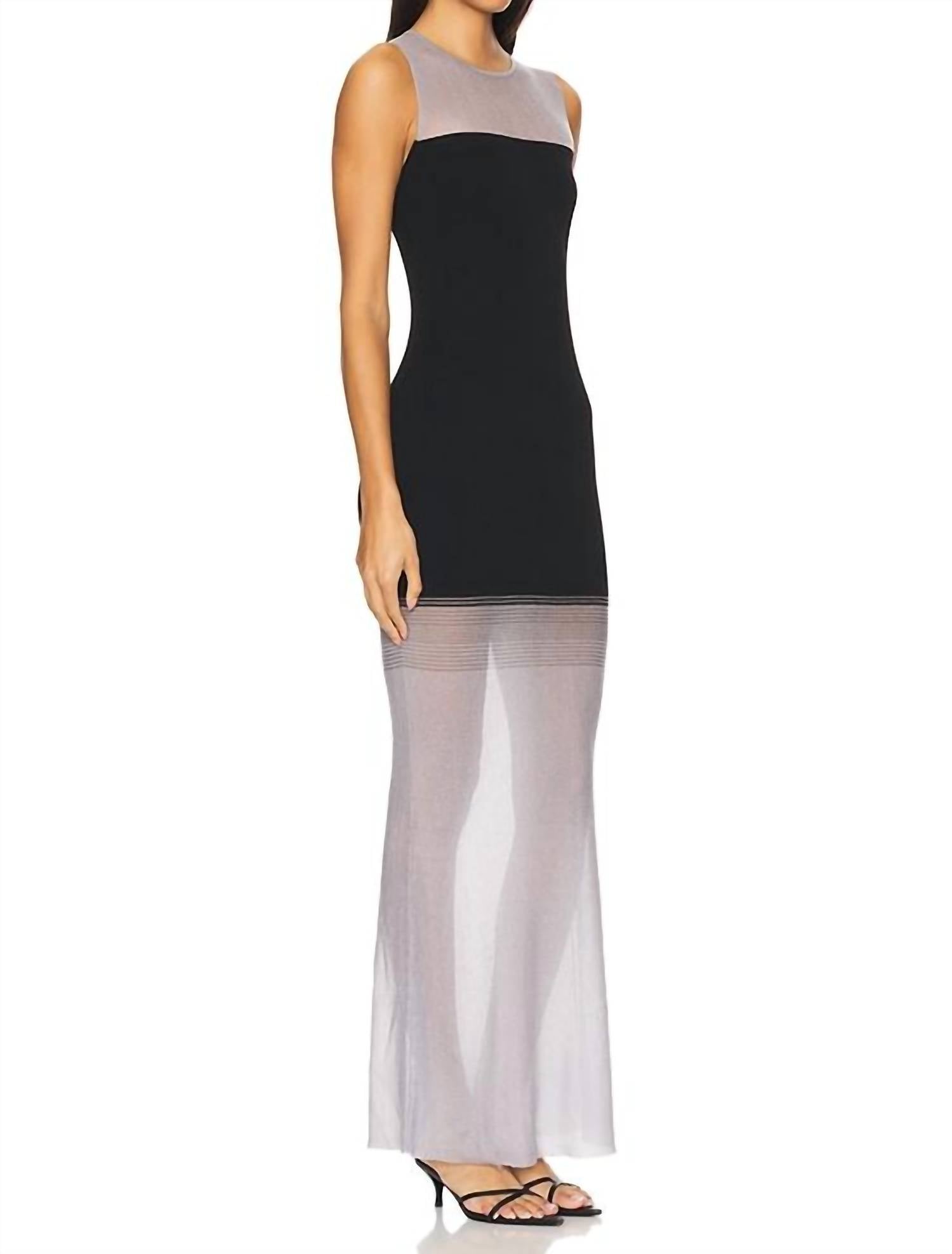 Karina Grimaldi Renata Knit Maxi Dress in black - women's dress - detail view