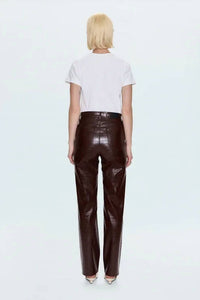 PISTOLA Cassie Straight Leg Pant in tobacco croc - women's pants - detail view