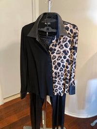 Angel - Women's Shirt Jacket with Vegan Leather Trim