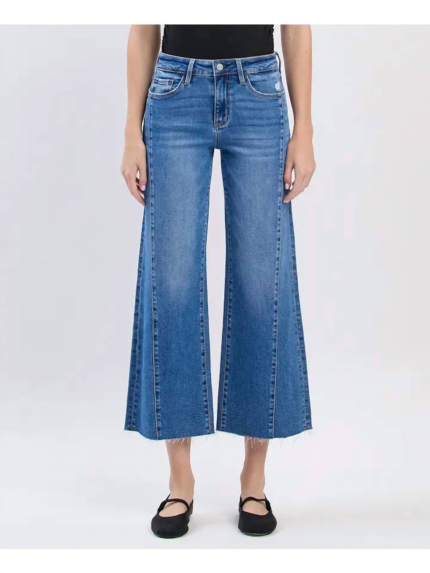 Vervet By Flying Monkey - High Rise Raw Hem Twist Wide Jeans