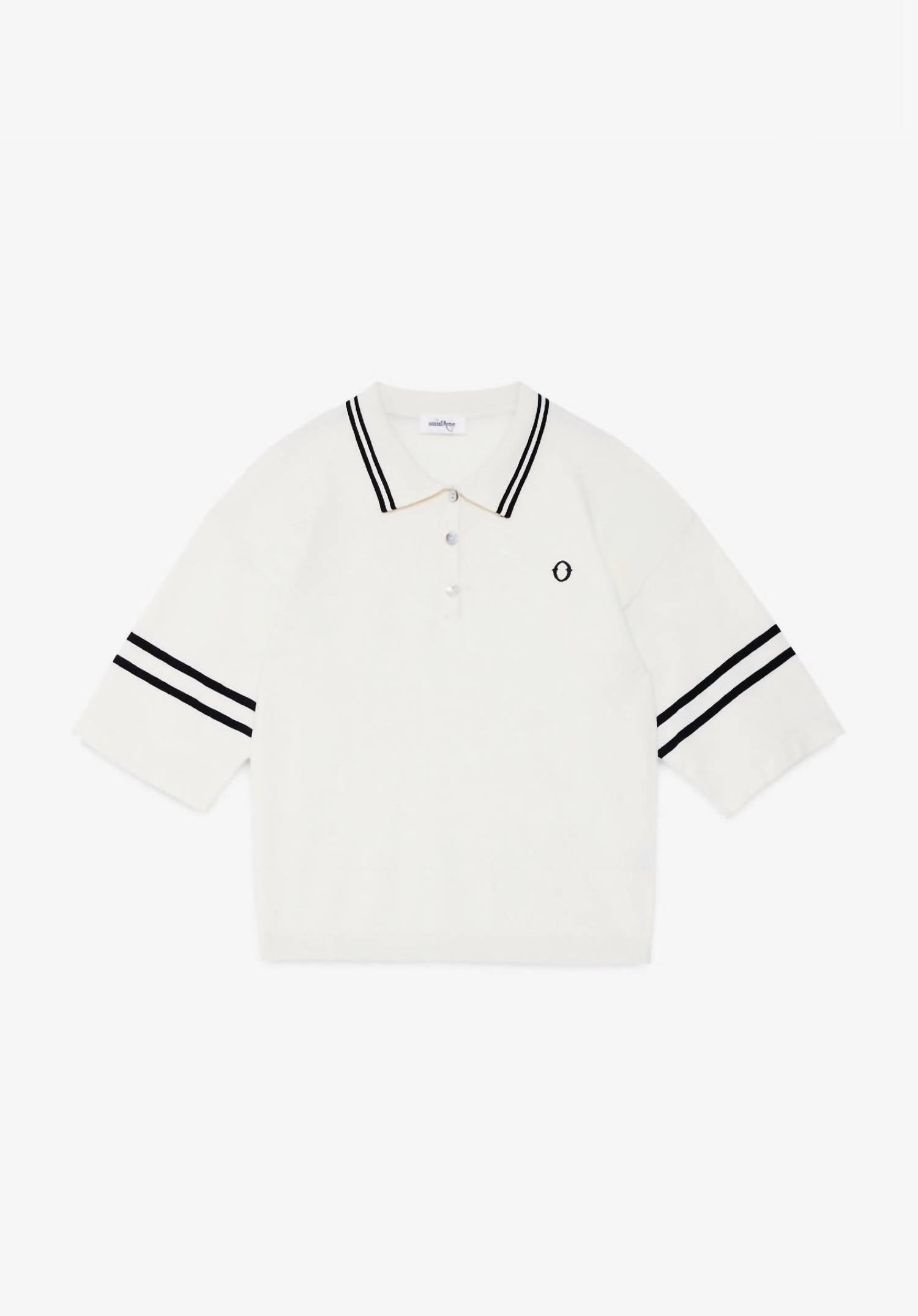 Ottod'Ame - Polo Top With Black Stripe