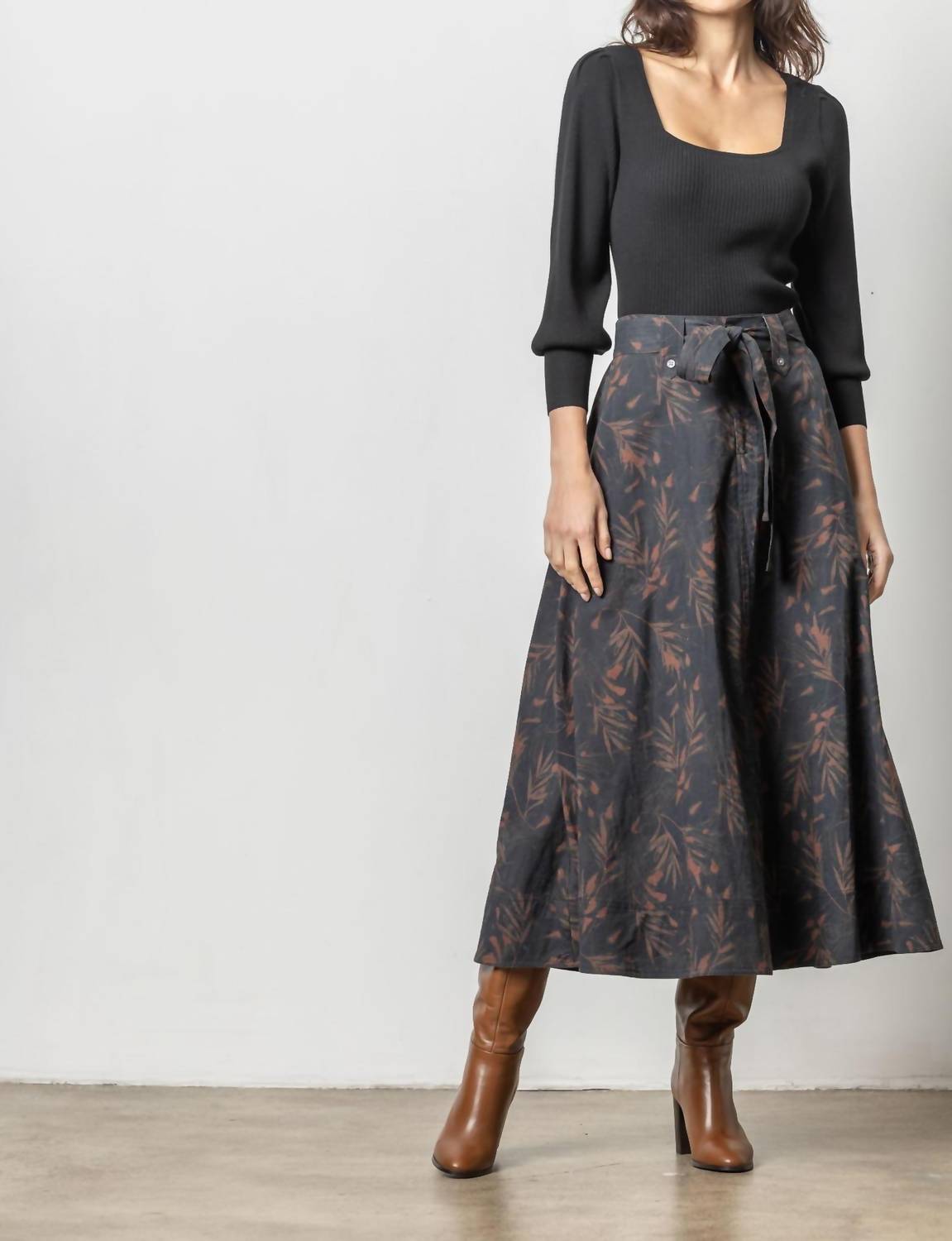 Lilla P - Long Belted Midi Skirt