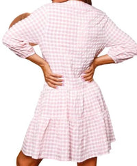 Fantastic Fawn - Gingham Tiered Mini Dress