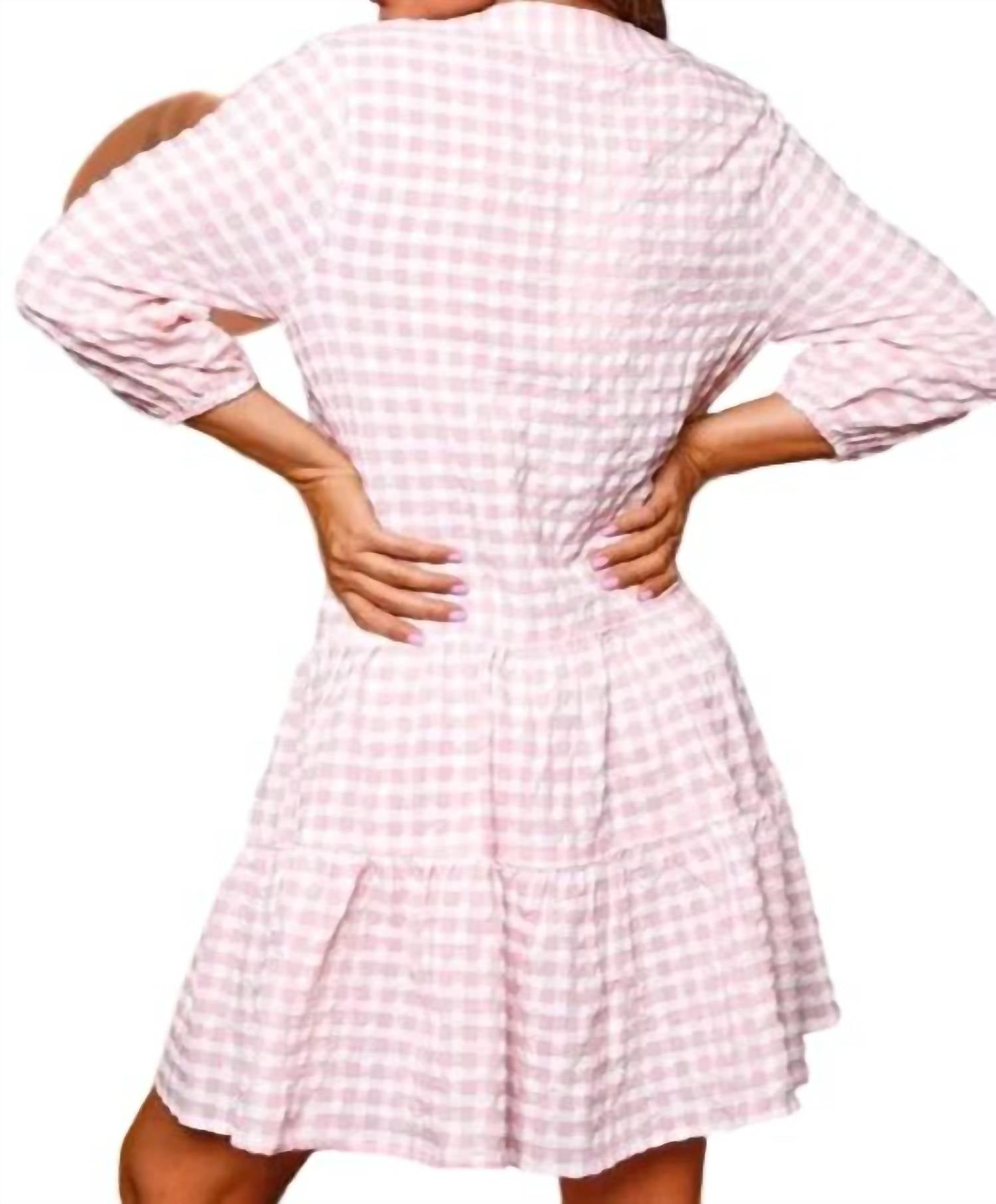 Fantastic Fawn - Gingham Tiered Mini Dress