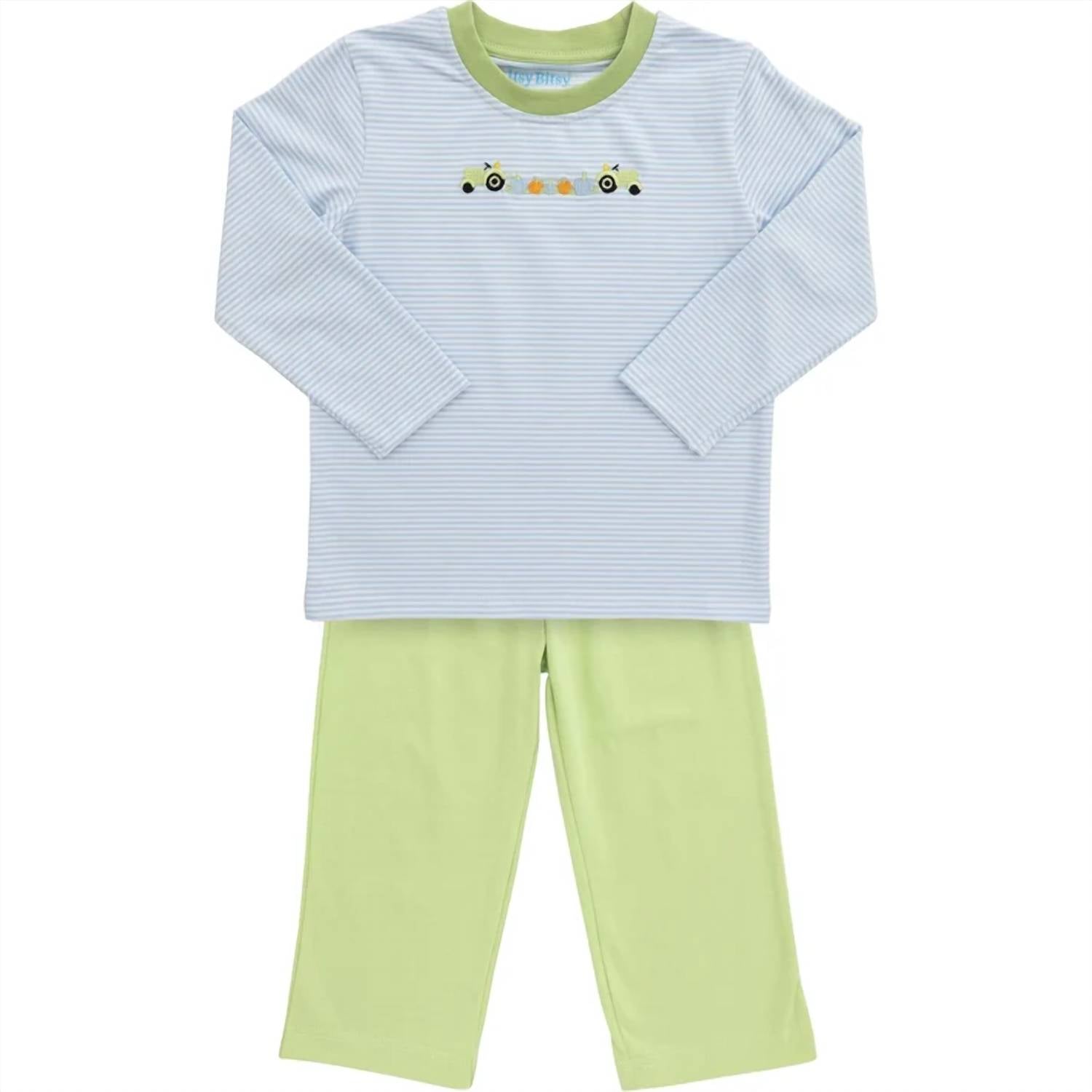 Itsy Bitsy - Boy's Tractor Pumpkin Pant Set