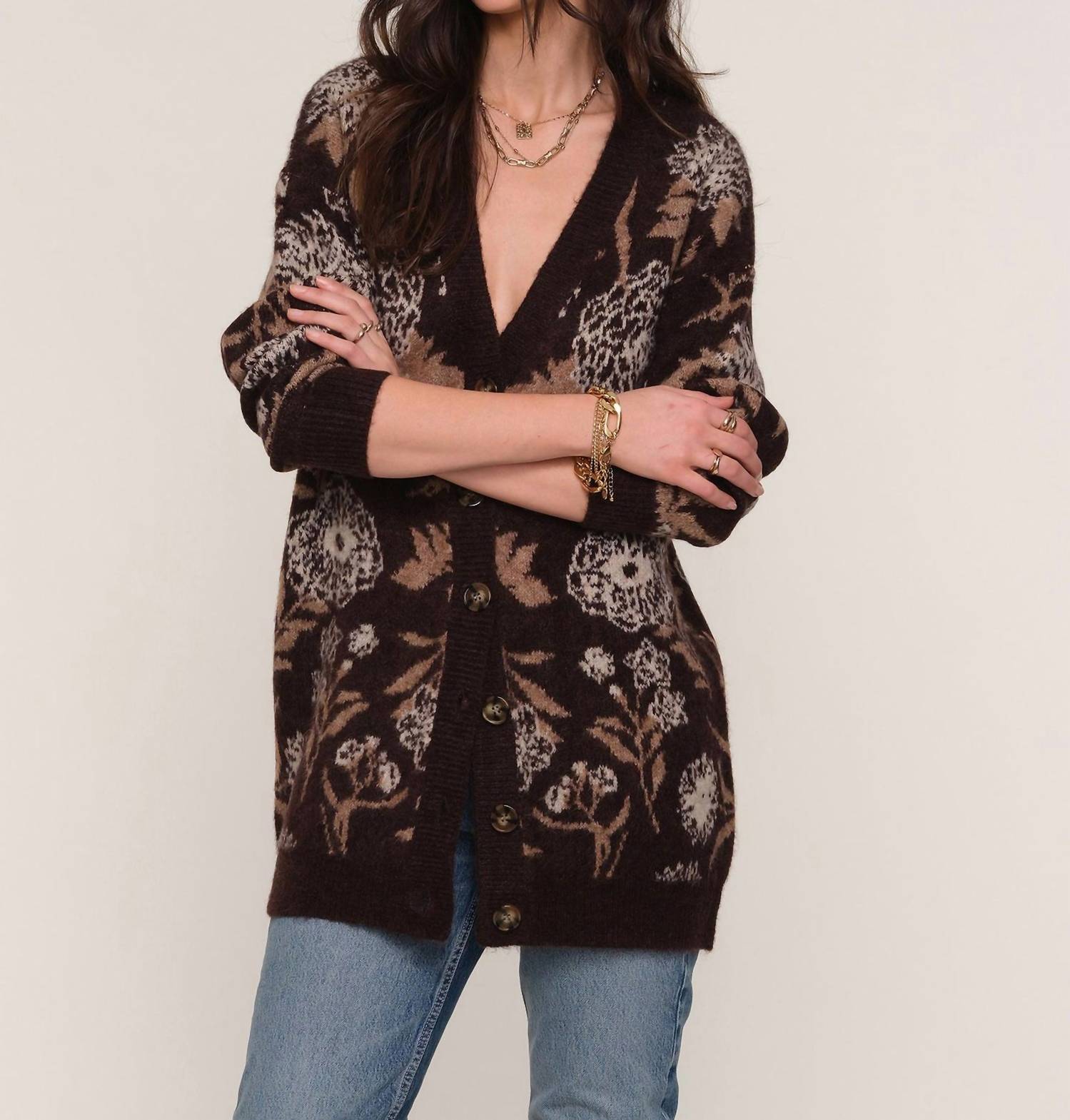 Heartloom - Long Jacquard Cardigan