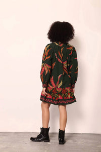 Maude Freya Stitch Dress in ollie forest - women's dress - detail view