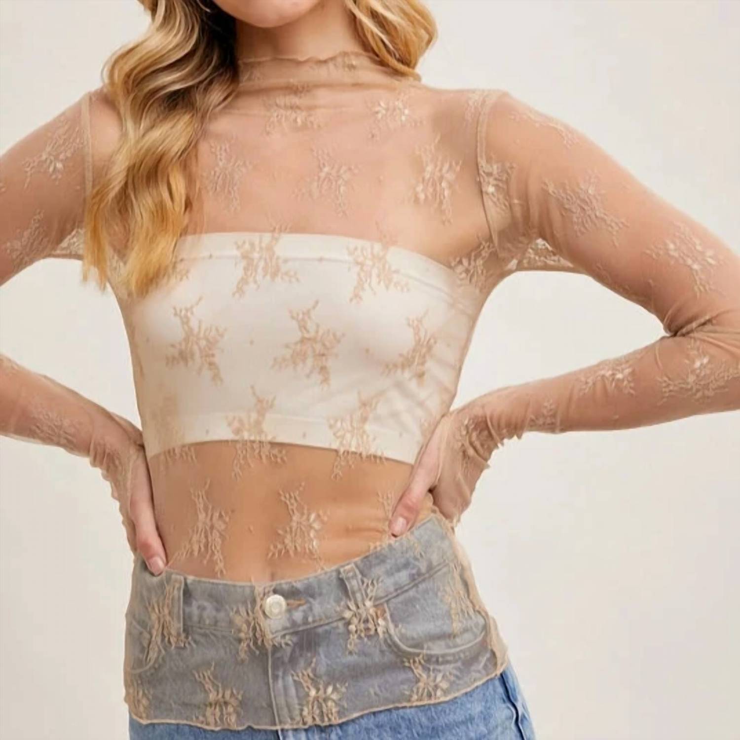 Bluivy - Lace Mesh Layering Top