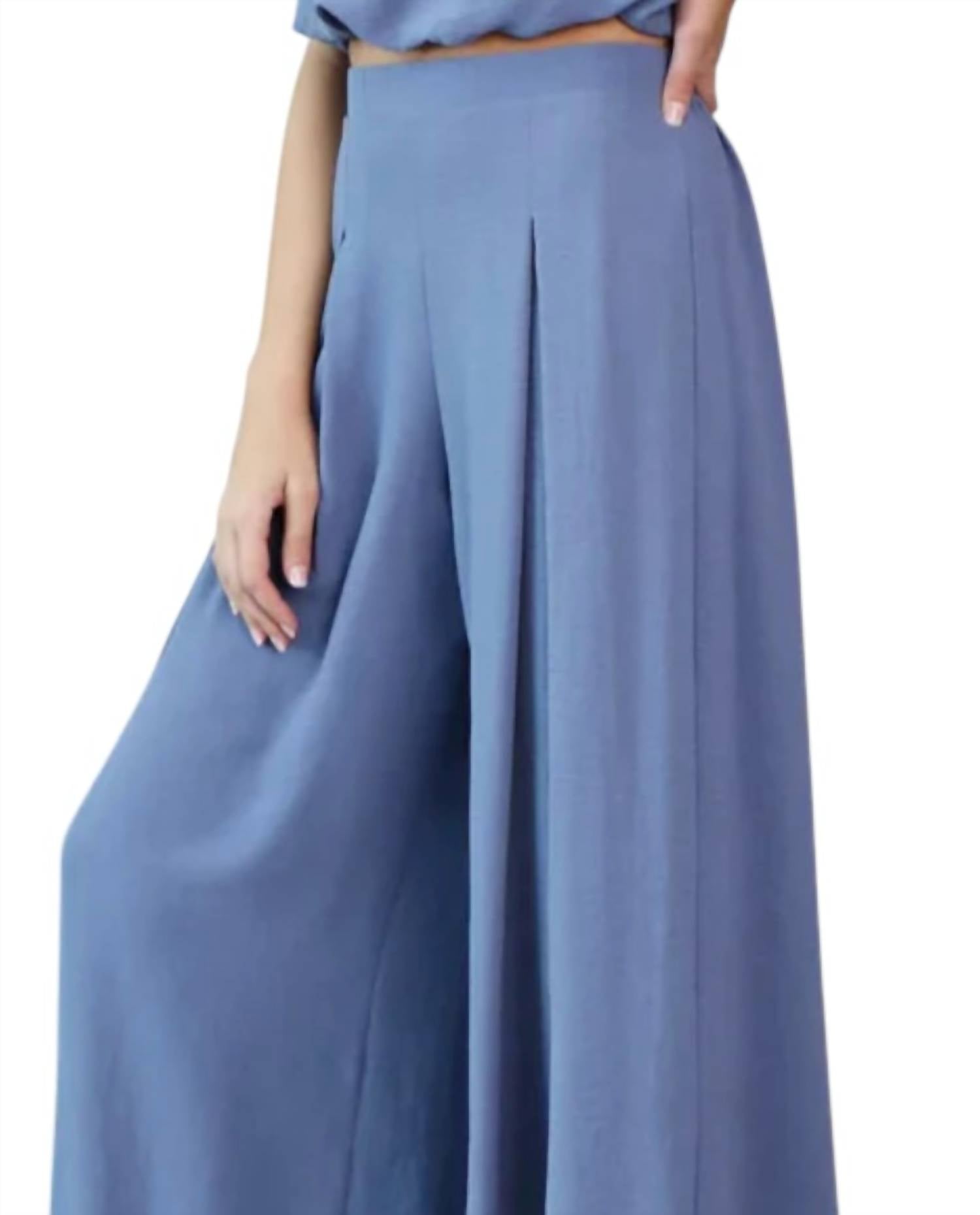 Kld. Signature - Matte Crepe Pleated Wide Leg Pants
