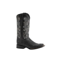 Ferrini Men's Caiman Crocodile-print Western Boots in black - men's boots