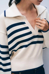 White + Warren - Varsity Cotton Striped Polo
