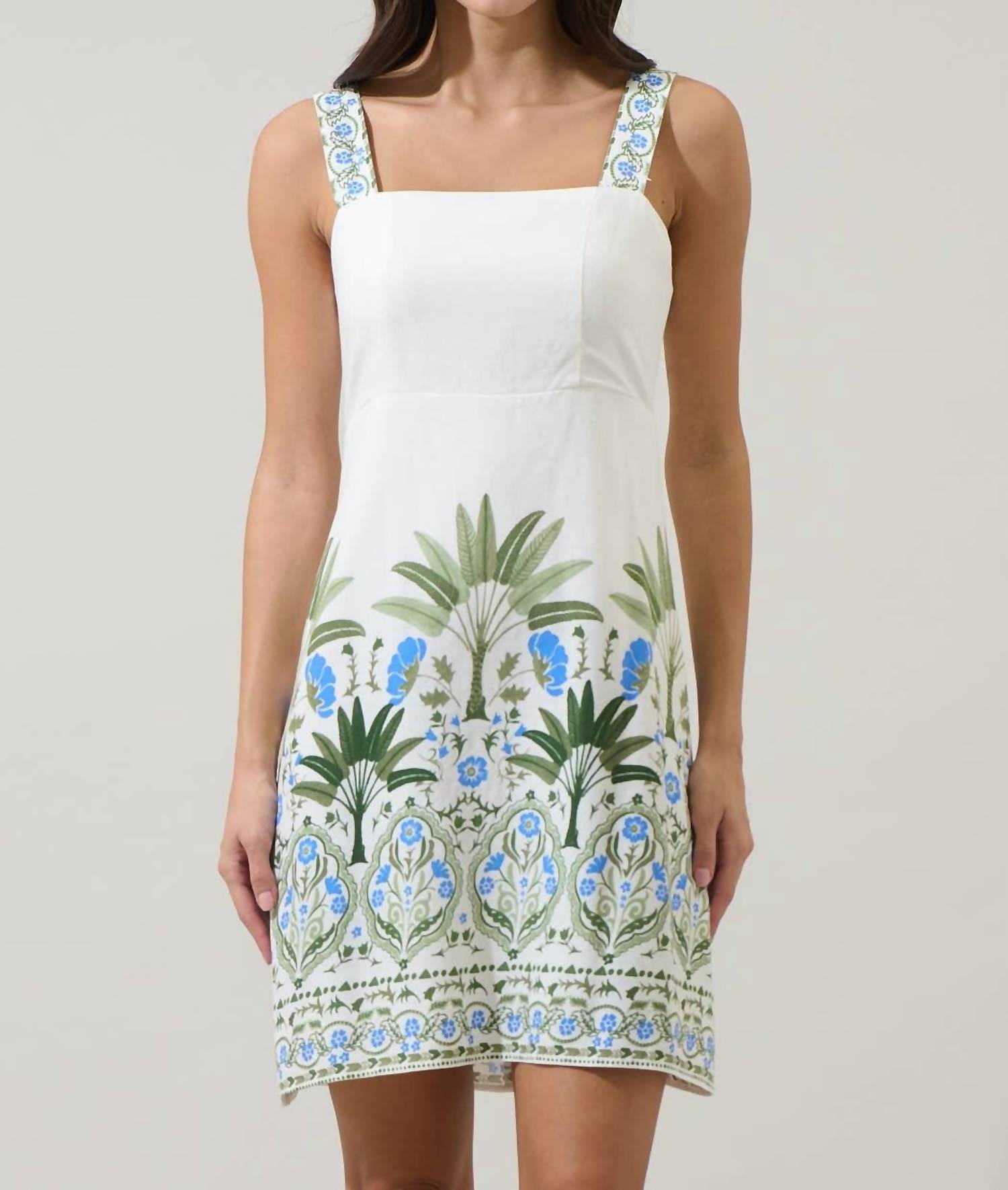 SUGARLIPS Senara Floral Sally Mini Dress in white multi - women's dress
