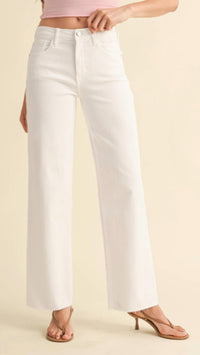 JUST BLACK DENIM Mid Rise Slim Palazzo Jean in optic white - women's jeans - view 4