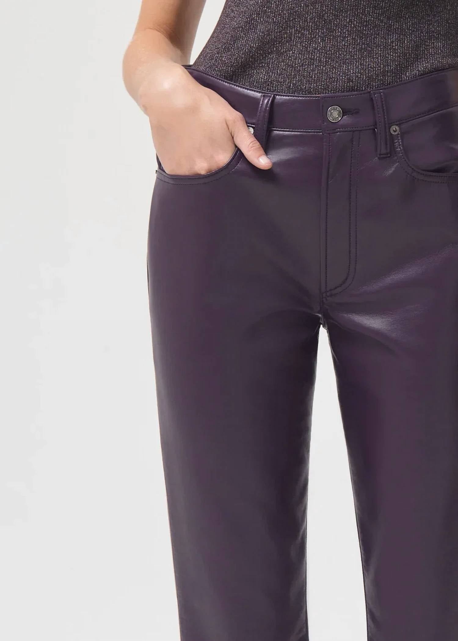 Agolde - Recycled Leather Relaxed Bootcut Leg Pants