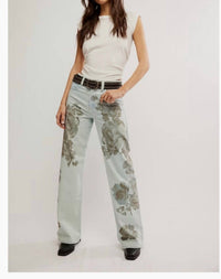 Free People Tinsley printed Jeans in blue - women's jeans