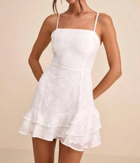 Lulus - Days With You Floral Burnout Ruffled Mini Dress