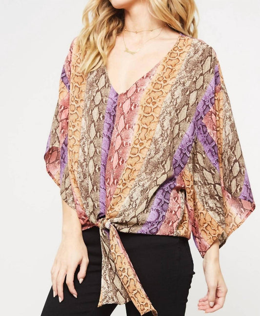 Promesa - Snake Skin Kimono Blouse