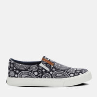Lamo Women's Classic Piper Exotic Slip-on Shoe in navy paisley - women's sneaker