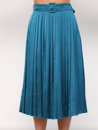 Fate - Satin Pleated Midi Skirt