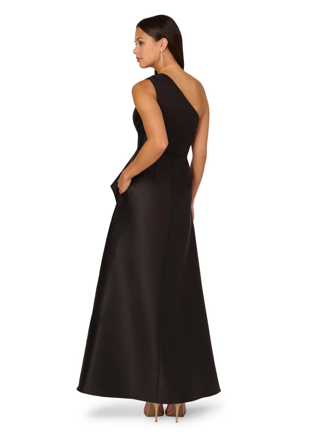 Adrianna Papell - One Shoulder Mikado Gown