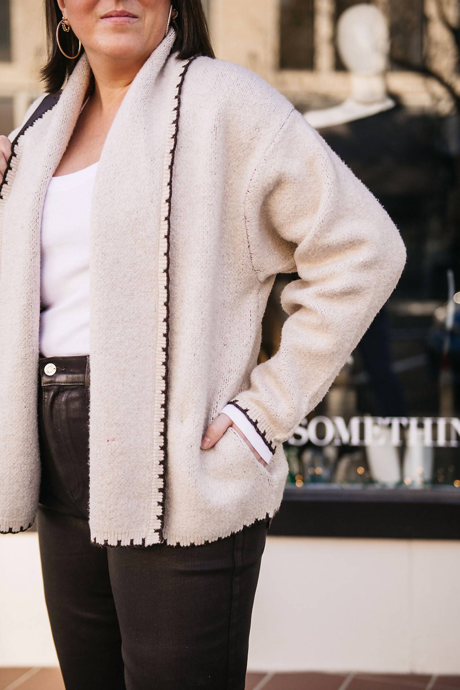 Flat White - Dachshund Cardigan Sweater