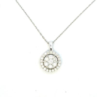 Aamiaa - 1.00 Carat Natural Diamond Round Brilliant Halo Pendant